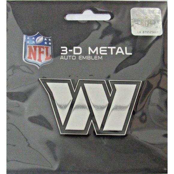 NFL Washington Commanders Chrome Team 3-D Chrome Heavy Metal Emblem by Fanmats - Picture 1 of 1
